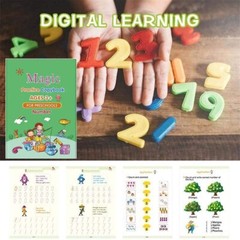 4X Magic Practice Copybook Magical Pen, Number Tracing Book Reusable Handwriting