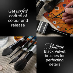 Silver Brush Limited 3000S-4 Black Velvet round Paintbrush for Watercolor, Gouac