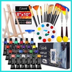 Acrylic Paint Set,46 Piece Professional Painting Supplies with Paint Brushes,…