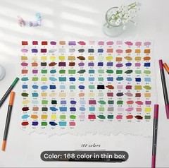 168 Aiwolin Dual Tip Brush Markers NEW Shipping Included