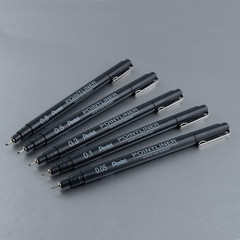Arts Pointliner Drawing Pen, 5-Pack, Assorted Sizes, Black (S20PBP5A)