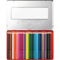 Faber-Castell Grip Watercolour Colouring Pencils – Tin of 36 Assorted Colours