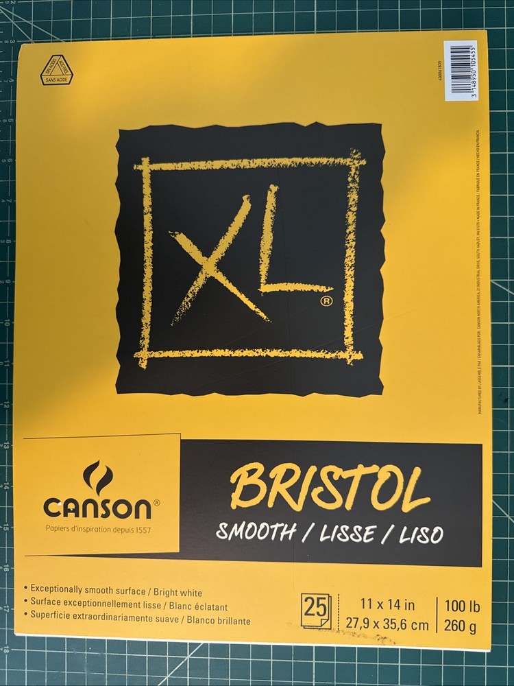 Canson XL Series Bristol Paper, Smooth, Foldover Pad, 11×14 inches, 25 Sheets