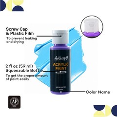 Acrylic Paint Set, 24 Colors 2 oz/59 ml Acrylic Paint Kit for Professional Ar…