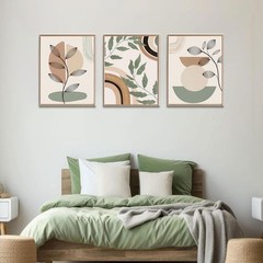 3 pcs Boho Canvas Wall Art Green Sage Botanical Painting Wall Decor Pictures …