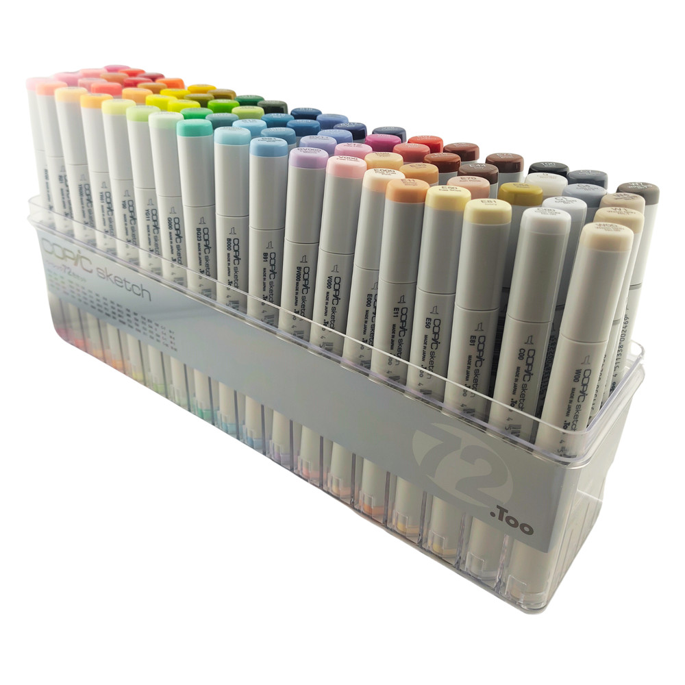 Copic Sketch Basic 72 Color Set Professional Dual Tip Art Markers Made in Japan