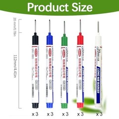 Long Head Deep Hole Marker Pens 15PCS Long Nib Marker 20Mm Quick Dry Waterproof