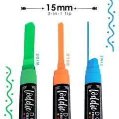 Loddie Doddie Jumbo Chalkboard Markers – 8 Pack Multicolor 15 Mm Chisel Tip –