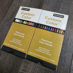 Dixon Custom Color Pencils Thick Lead No. 1424 Smearproof 24 Pack Vintage RARE