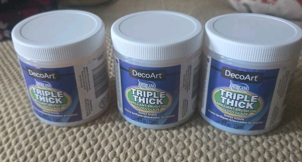 Pack Of 3 Deco Art Triple Thick Gloss Glaze
