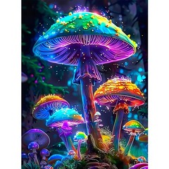 Mushrooms Diamond Art Kits for Adults, Diamond Painting Kits 11.8×15.7 Inch, Col