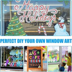 Window Chalk Markers for Cars Glass Washable, 10 Colors Jumbo Liquid Chalk Ma…