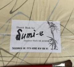Takashimaya Japanese Sumi-e Ink Art Paper Sketch Book & Sakuragami Lot Vintage