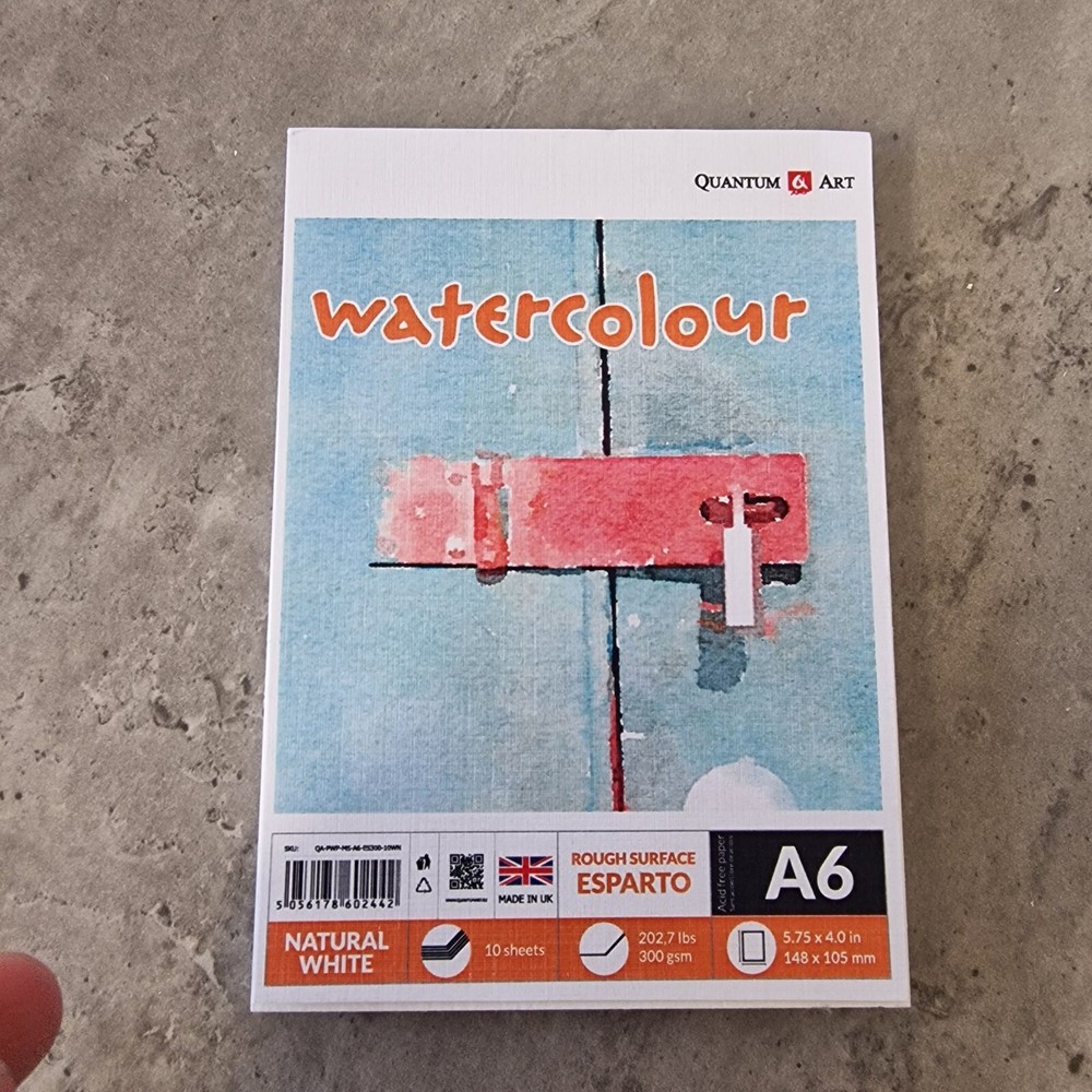 A6 Watercolour rough surface esparto – 300gsm – A6 Pad – White – 10 Sheets – UK