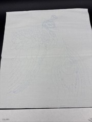 Paint By Number Peacock Fabric 783 with Instructions by Cameo 1982 VTG Craft