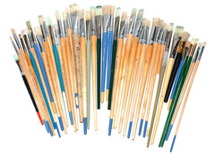 Mixed Lot of 41 Paint Brushes Flats Artist Loft Grumbacher Royal Taklon Dana