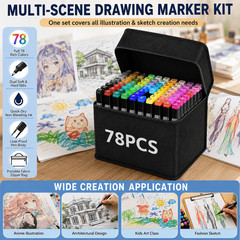 78/23PCS Dual Tip Alcohol Marker Set & Basic Marker Kit