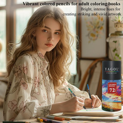 Colored Pencils for Adult Coloring Books, 72 Color Pencil Set, Soft Core Color P