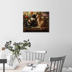 Paint by Numbers for Adults, Two Cats Kissing Each Other’s Noses Adult Paint by