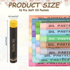 Soft Oil Pastels, Oil Pastel Crayons Blendable(Yellow, Pack of 16)