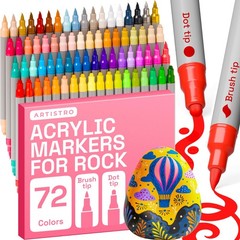 Acrylic Paint Pens, Dual Tip Markers for Fabric, Canvas, Rock, Glass, Wood, P…