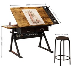 Modern Drafting Crafts Table 0-70 Tilt With Stool For Artists Designers Students