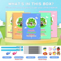 Magic grooved Writing Practice Books Great for Beginners, 5 Books, 2 pens, 2 …