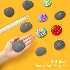 Simetufy 15 Pcs Rocks for Painting, River to Paint, 2-3″-15pcs, gray