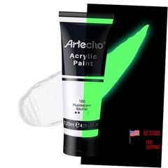 Glow in the Dark Paint, Neon Neutral Paint (120ml / 4.05oz) Tubes, Art Craft