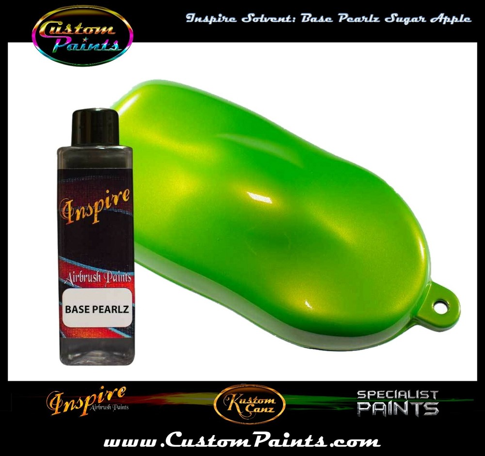 INSPIRE AIRBRUSH BASE PEARLZ SUGAR APPLE 4oz (SOLVENT), CUSTOM PAINT, ARTIST