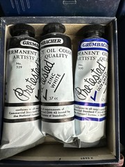 Vintage Lot Of 12 Tube Grumbacher Paint Pre Tested Permanent Oil Color Artists