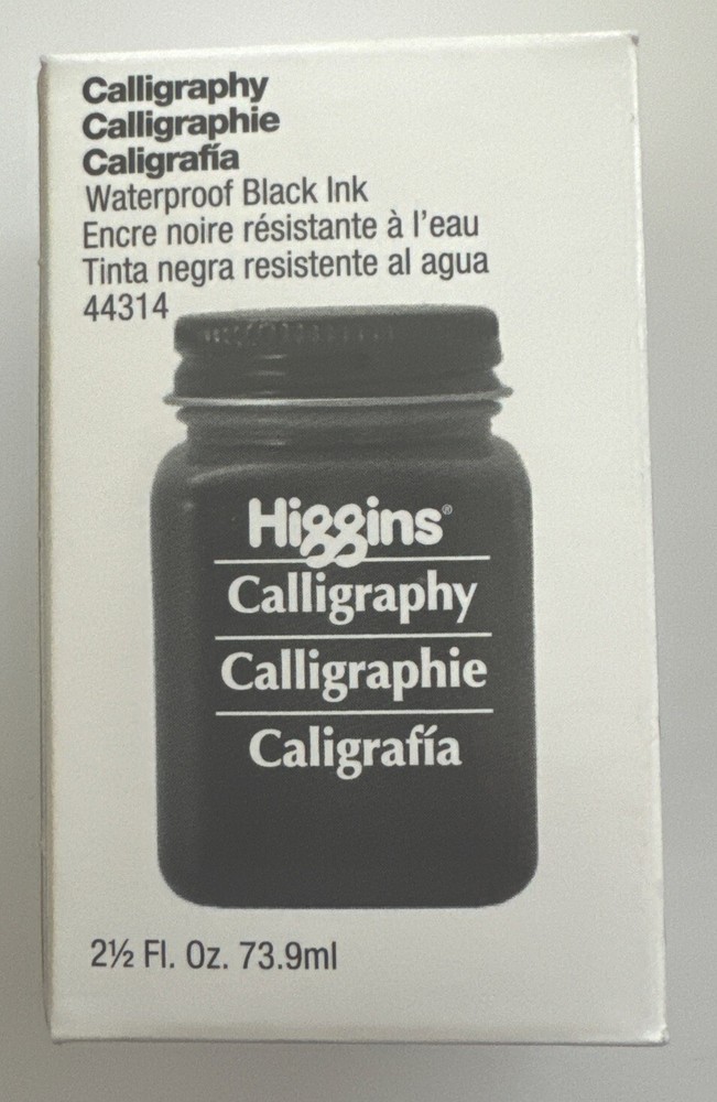 Higgins Waterproof Black Calligraphy Ink – 2.5 FL. Oz. – NEW