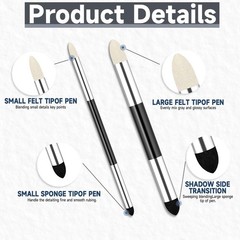 4pcs Artist Blending Sponge Pen Dual Tip Reusable Drawing Art Soft Oil