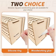 Wooden Paint Brush Holder with Glue 67 Hole and Large Tool Compartment Paint