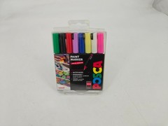 Uni Posca Acrylic Paint Marker Pens PC-1MR Ultra-Fine Tip For All Surface 8-Pack