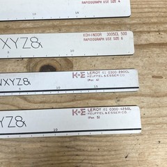 Mixed Lot Koh-I-Noor Rapidograph Lettering Set & K+E Leroy Stencils & 3 Scribers