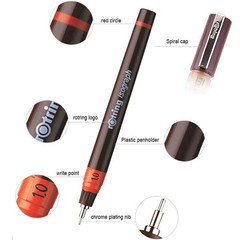 0.1/0.2/0.3/0.5mm Rotring Isograph Technical Drawing Pen Black Ink Refillable