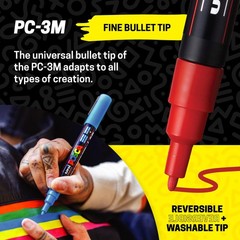 posca Paint Markers, 3M Fine Point Acrylic 1 Count (Pack of 15), Multicolor