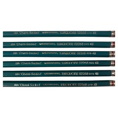 Sanford Turquoise 4B 02268 USA Chemi-Sealed Drawing Pencils Lot of 6