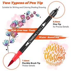 36 Colors Dual Tip Art Markers Pens for Adult Coloring Books Artist Fine & Brush