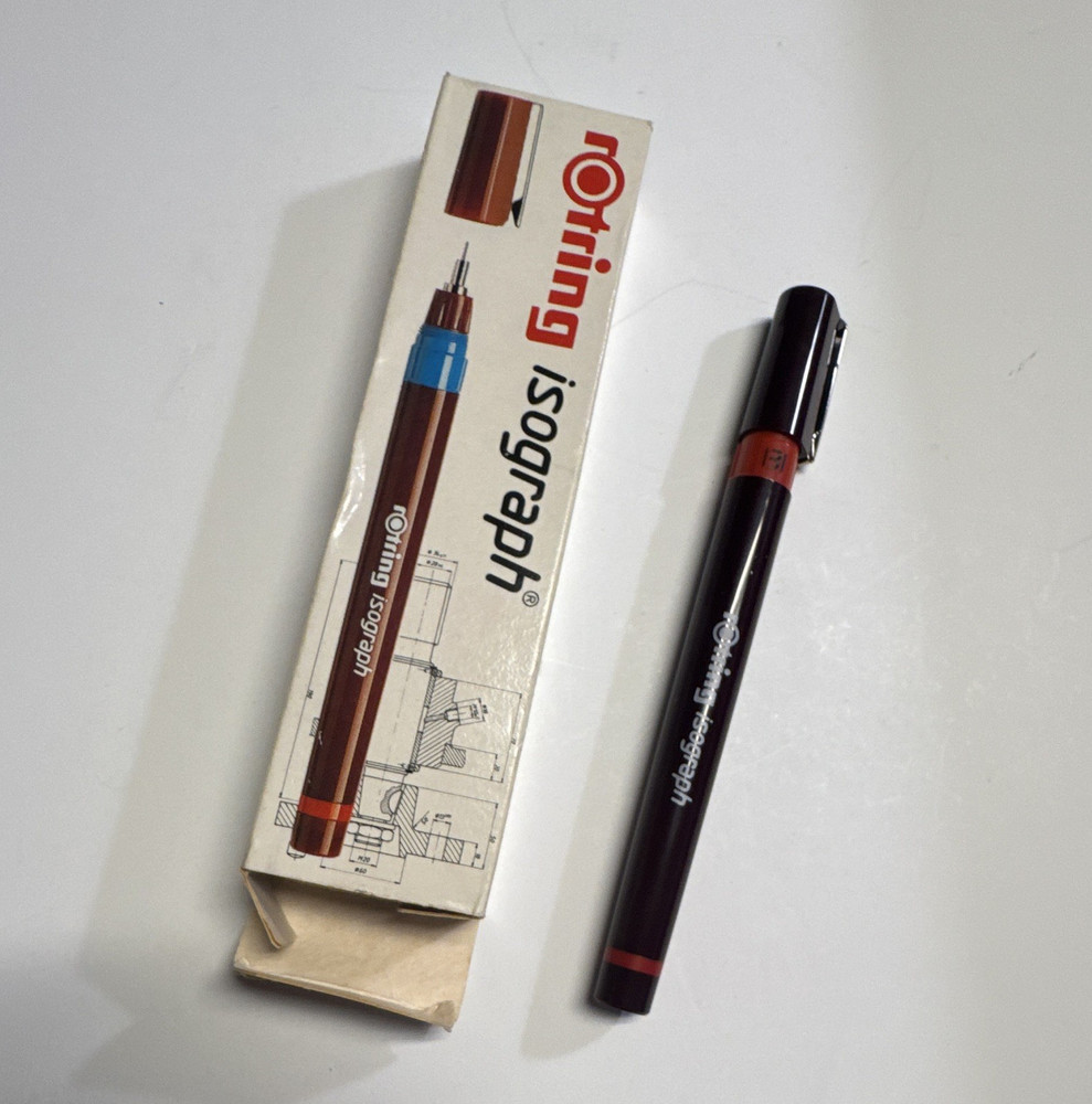 rOtring Isograph Black/Red Technical Pen Drawing Pen with Box
