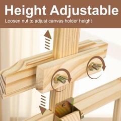 JEAWIWI 1Pcs Wooden Easel for Painting-Adjustable 42 inches, wood color