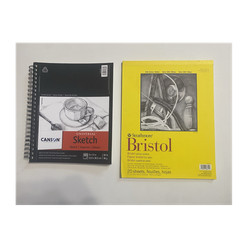 Canson Sketch Book 9×12 100 Sheets & Strathmore Bristol Board 11×14 20 Sheets