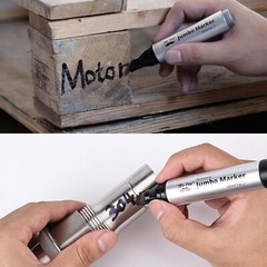 Jumbo Permanent Markers, 4 Pack, Chisel Tip, Black – Thick, Wide Tip, Large Size