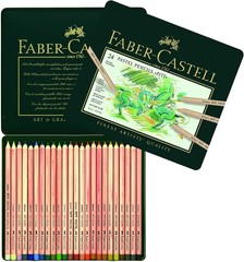 Faber-Castel FC112124 Pitt Pastel Pencils in A Metal Tin (24 Pack), Assorte