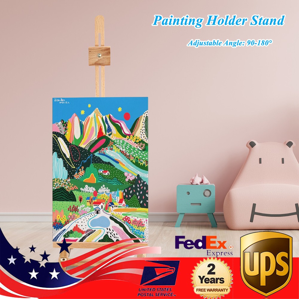Painters Studio Easel Wooden Beech Wood Painting Stand Adjustable Drawing Stand