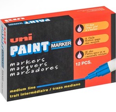 12 Markers Uni-Paint PX-20 Oil-Based Paint Marker Medium Line Color White