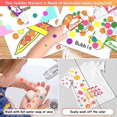 8 Vibrant Dot Markers for Toddlers – Safe, Washable, Ideal for Arts & Crafts