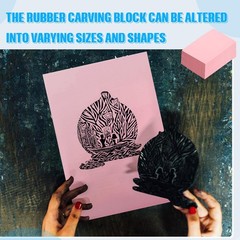 10 Pcs 4 x 6 Pink Soft Rubber Art Linoleum Carving Block Crafts