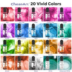 Alcohol Ink Set 24 Vibrant Colors Resin Dye High Concentrated Fast Drying Alc…
